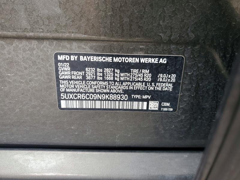 Aukcja sprzedaży 2022 Bmw X5, vin: 5UXCR6C09N9K88930, numer aukcji: 51378426