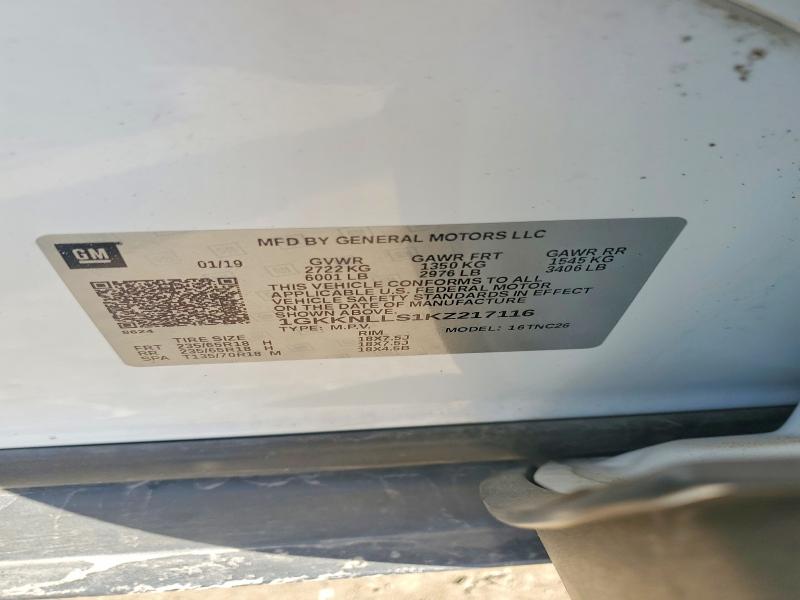 Aukcja sprzedaży 2019 Gmc Acadia, vin: 1GKKNLLS1KZ217116, numer aukcji: 50221926