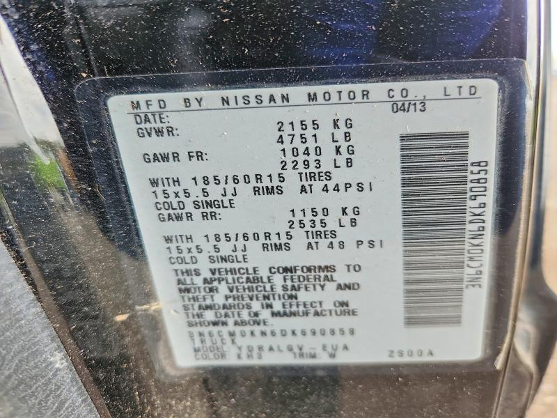 Aukcja sprzedaży 2013 Niss Nv200, vin: 3N6CM0KN6DK690858, numer aukcji: 54333496