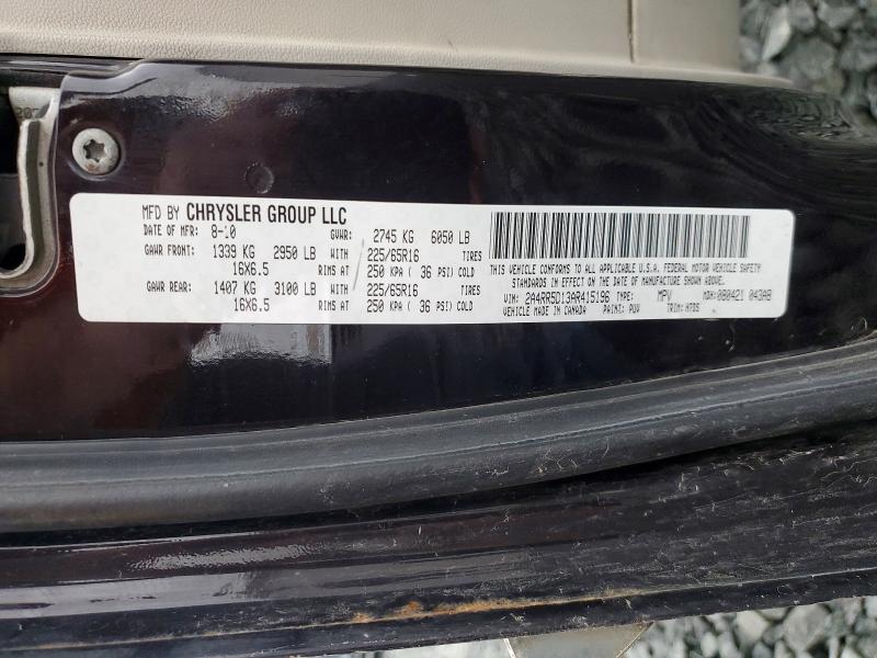 49644186 :رقم المزاد ، 2A4RR5D13AR415196 vin ، 2010 Chrysler Town & Country مزاد بيع