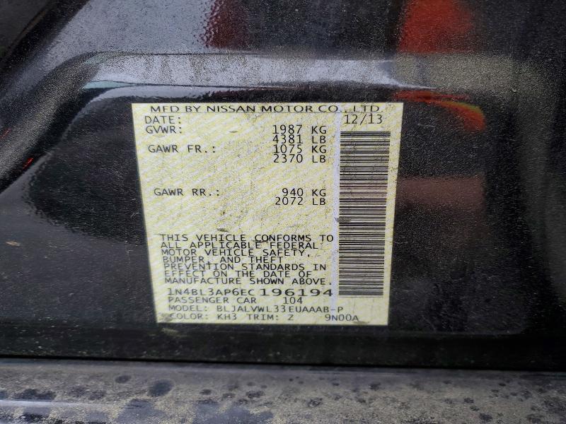 Продажа на аукционе авто 2014 Nissan Altima, vin: 1N4BL3AP6EC196194, номер лота: 49067436