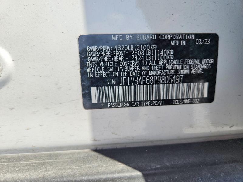 Aukcja sprzedaży 2023 Subaru Wrx, vin: JF1VBAF68P9805497, numer aukcji: 49503106