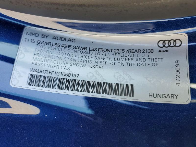 Продажа на аукционе авто 2016 Audi A3, vin: WAU67LFF1G1058137, номер лота: 49966286