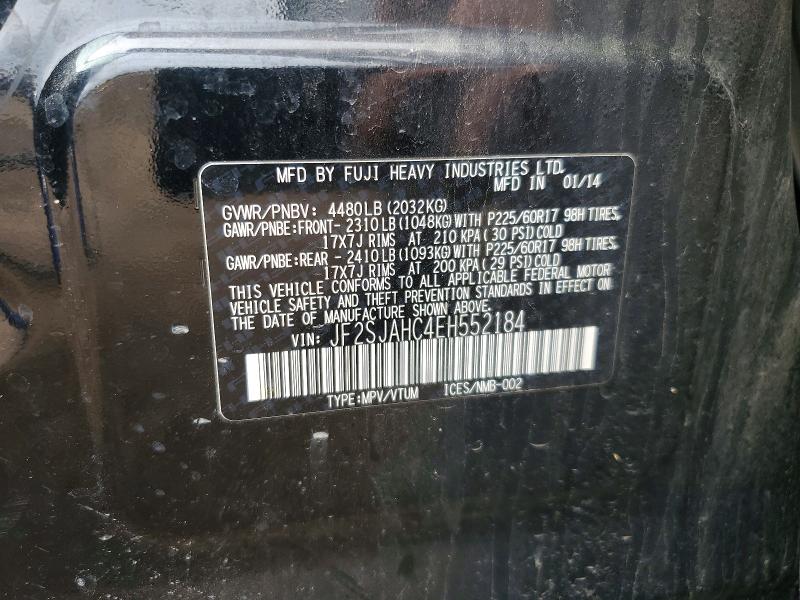 51515236 :رقم المزاد ، JF2SJAHC4EH552184 vin ، 2014 Subaru Forester مزاد بيع