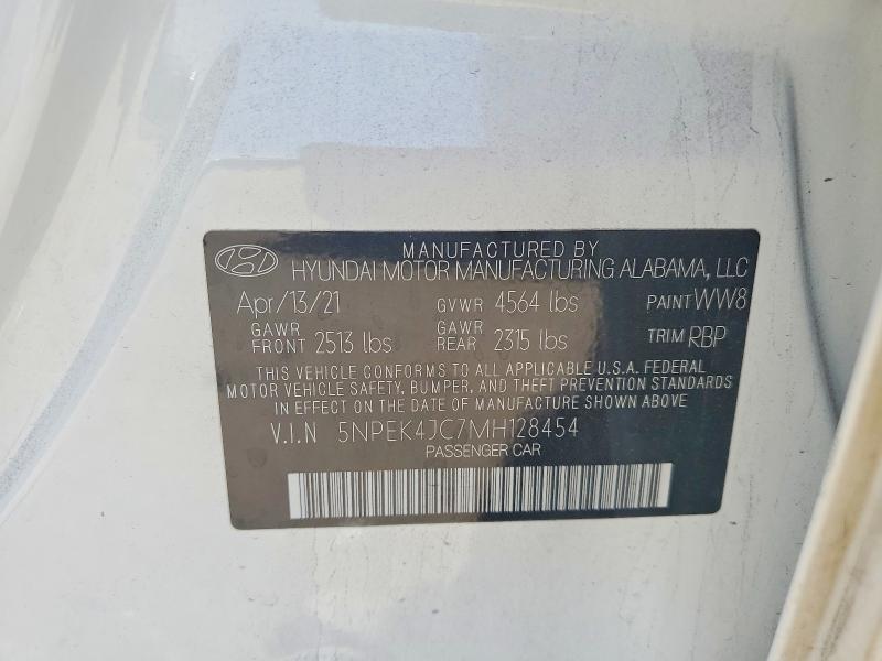 Продажа на аукционе авто 2021 Hyundai Sonata, vin: 5NPEK4JC7MH128454, номер лота: 50700726