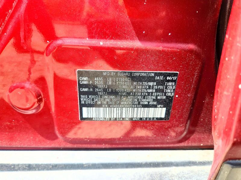 Продаж на аукціоні авто 2017 Subaru Outback, vin: 4S4BSANC6H3388305, номер лоту: 50297616