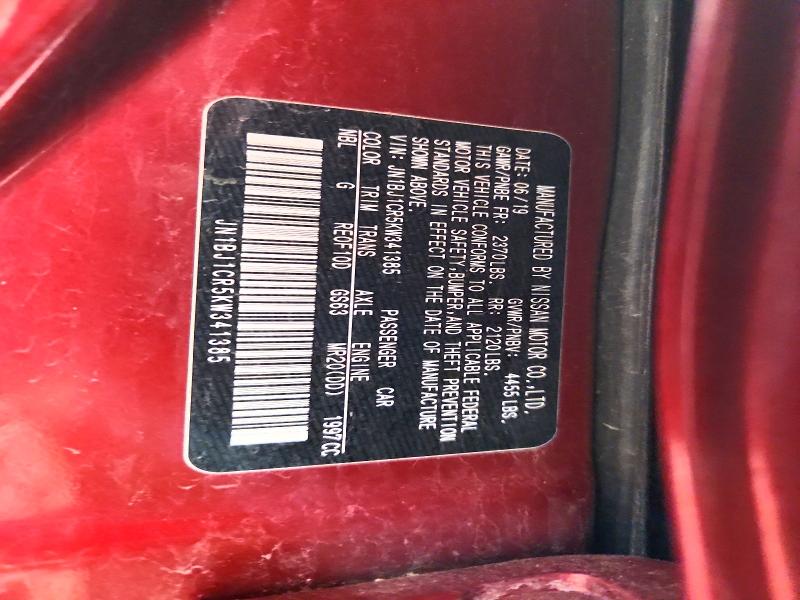 2019 Nissan Rogue Sport მანქანა იყიდება აუქციონზე, vin: JN1BJ1CR5KW341385, აუქციონის ნომერი: 48944626