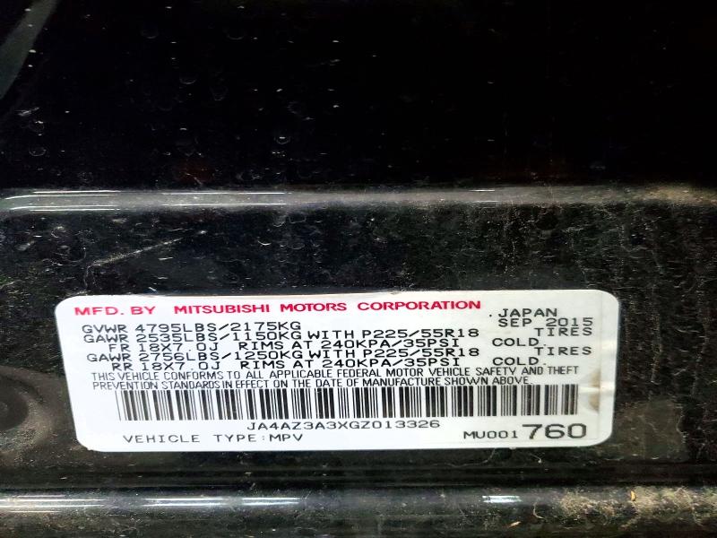 Продаж на аукціоні авто 2016 Mitsubishi Outlander, vin: JA4AZ3A3XGZ013326, номер лоту: 47816116