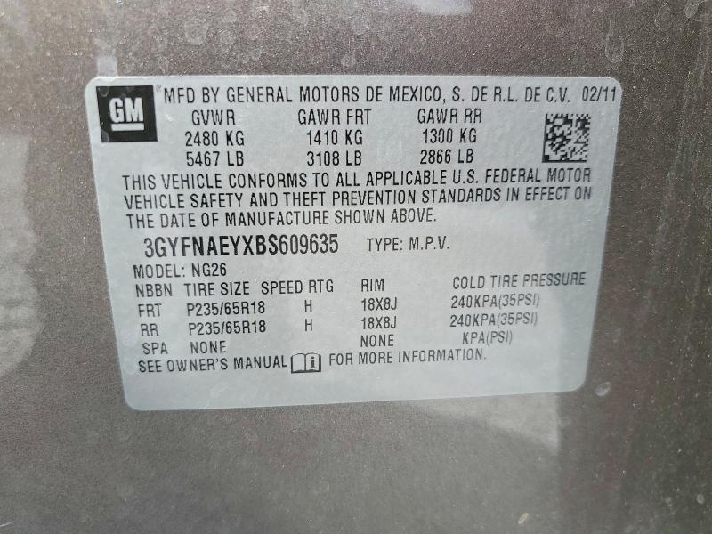Продажа на аукционе авто 2011 Cadillac Srx, vin: 3GYFNAEYXBS609635, номер лота: 48573286