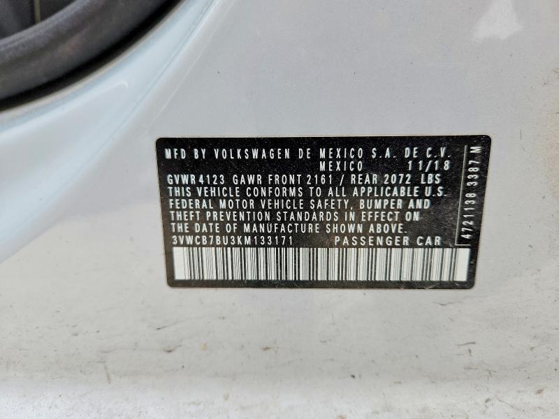 Продажа на аукционе авто 2019 Volkswagen Jetta, vin: 3VWCB7BU3KM133171, номер лота: 51017436