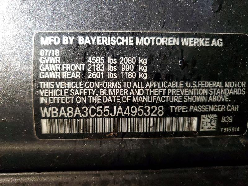 Aukcja sprzedaży 2018 Bmw 320, vin: WBA8A3C55JA495328, numer aukcji: 51479296
