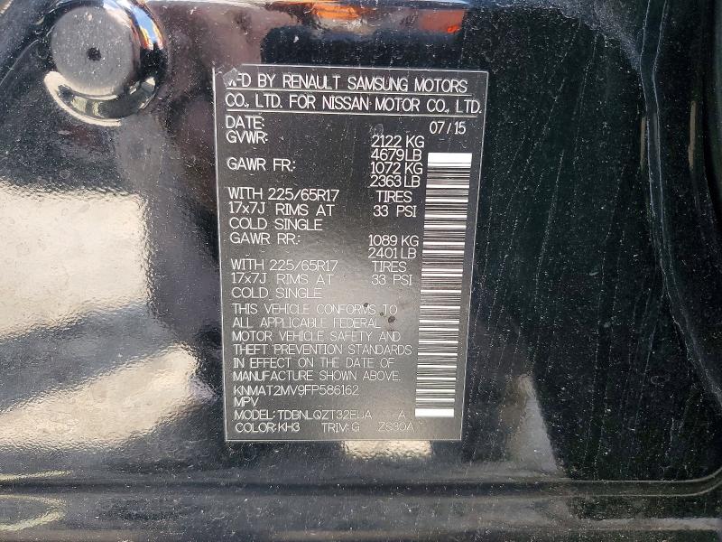 Продаж на аукціоні авто 2015 Nissan Rogue, vin: KNMAT2MV9FP586162, номер лоту: 51825426