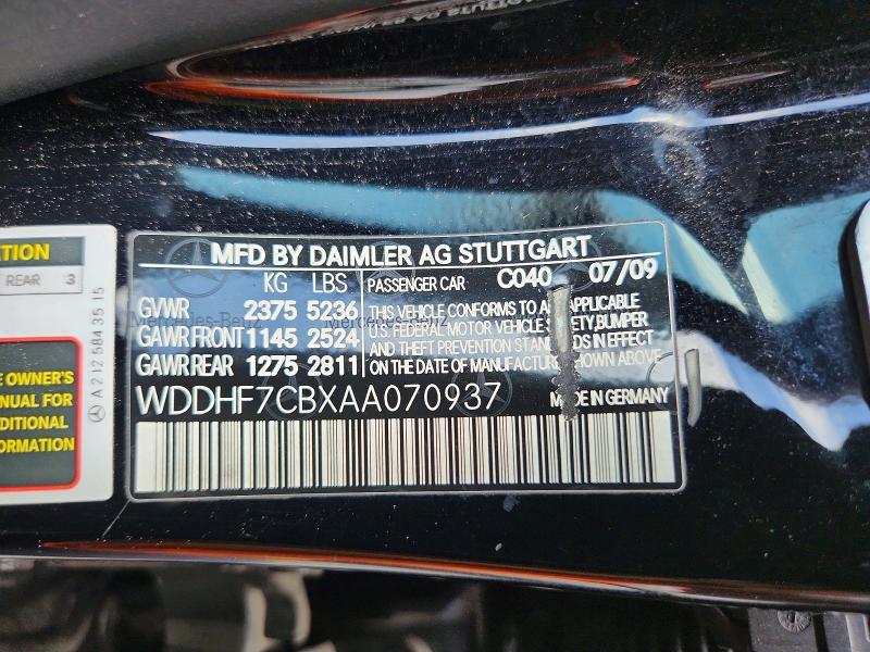 Продаж на аукціоні авто 2010 Mercedes-benz E, vin: WDDHF7CBXAA070937, номер лоту: 49663316