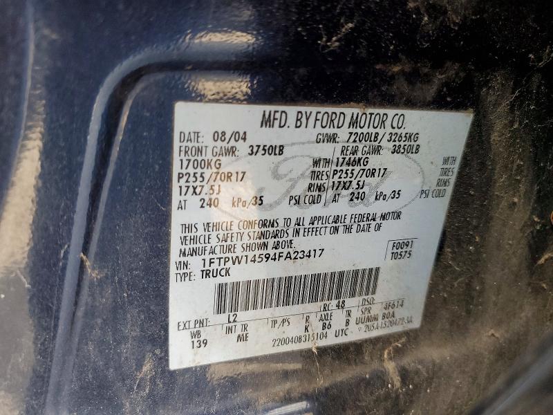 Продаж на аукціоні авто 2004 Ford F150, vin: 1FTPW14594FA23417, номер лоту: 50704556