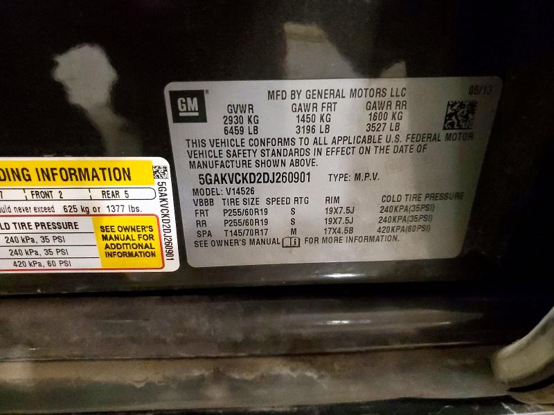 Продажа на аукционе авто 2013 Buick Enclave, vin: 5GAKVCKD2DJ260901, номер лота: 50643636