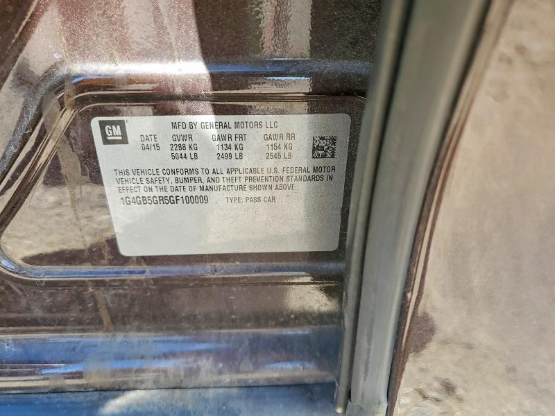 48930006 :رقم المزاد ، 1G4GB5GR5GF100009 vin ، 2016 Buick Lacrosse مزاد بيع