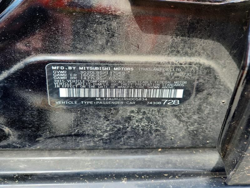 Aukcja sprzedaży 2024 Mitsubishi Mirage, vin: ML32AUHJ1RH005834, numer aukcji: 50329446