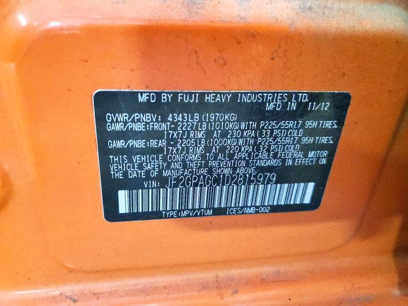 Aukcja sprzedaży 2013 Subaru Xv Crosstrek, vin: JF2GPAGC1D2815979, numer aukcji: 51149286