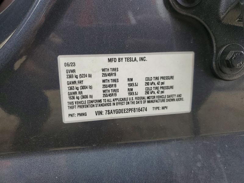 Продаж на аукціоні авто 2023 Tesla Model Y, vin: 7SAYGDEE2PF816474, номер лоту: 50676176