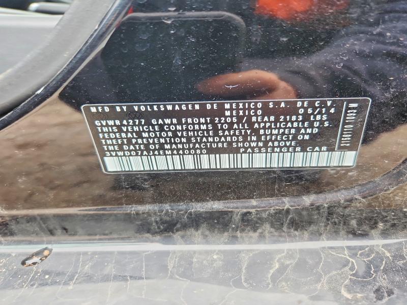51796886 :رقم المزاد ، 3VWD07AJ4EM440080 vin ، 2014 Volkswagen Jetta مزاد بيع