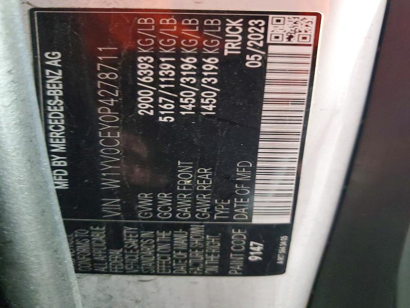49784816 :رقم المزاد ، W1YV0CEY0P4278711 vin ، 2023 Mercedes-benz Metris مزاد بيع