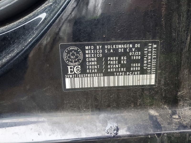 Продаж на аукціоні авто 2023 Volkswagen Jetta, vin: 3VW2T7BU3PM060688, номер лоту: 50656236
