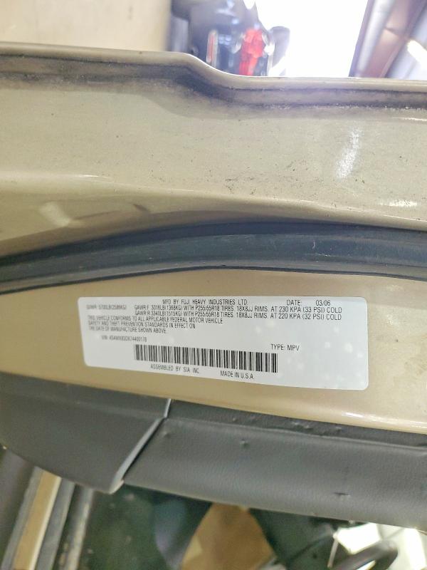 Продаж на аукціоні авто 2007 Subaru B9 Tribeca, vin: 4S4WX83DX74400178, номер лоту: 49503126