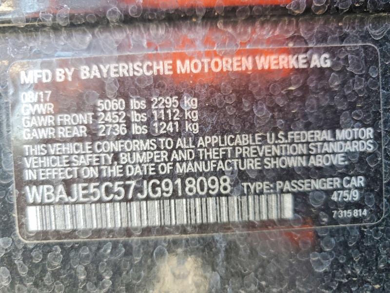 Aukcja sprzedaży 2018 Bmw 540, vin: WBAJE5C57JG918098, numer aukcji: 51806336