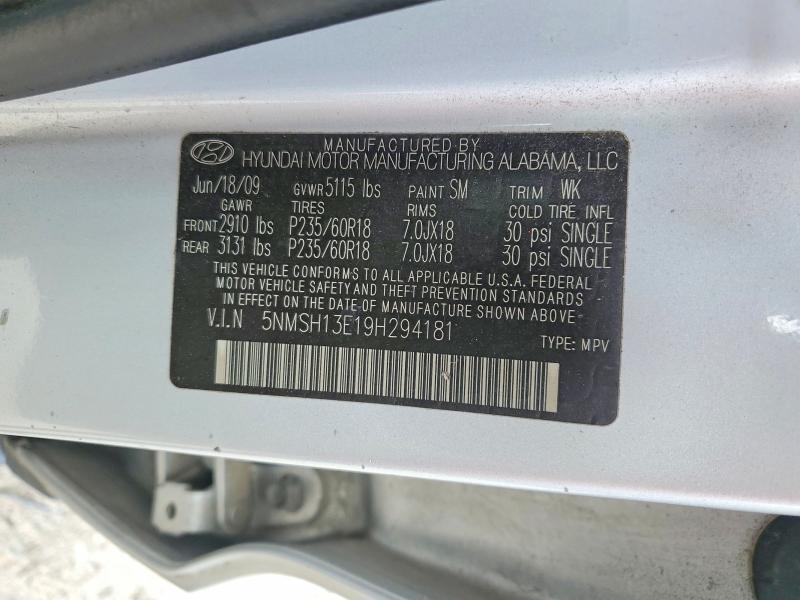 2009 Hyundai Santa Fe მანქანა იყიდება აუქციონზე, vin: 5NMSH13E19H294181, აუქციონის ნომერი: 51033366