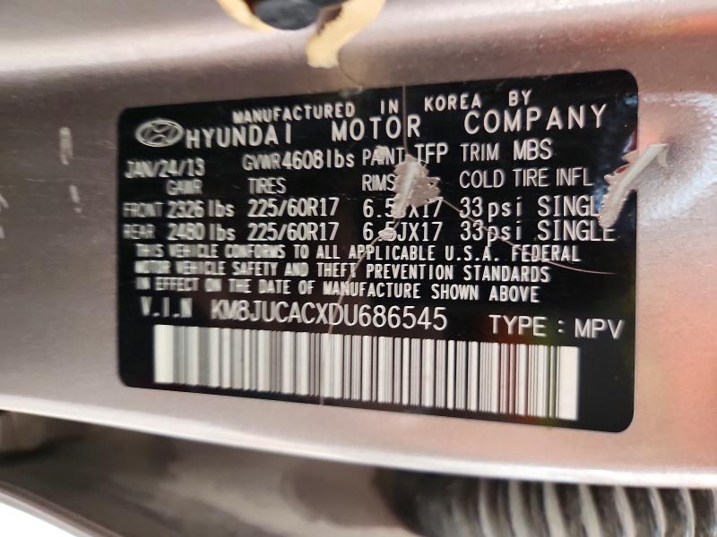 Aukcja sprzedaży 2013 Hyundai Tucson, vin: KM8JUCACXDU686545, numer aukcji: 51410166