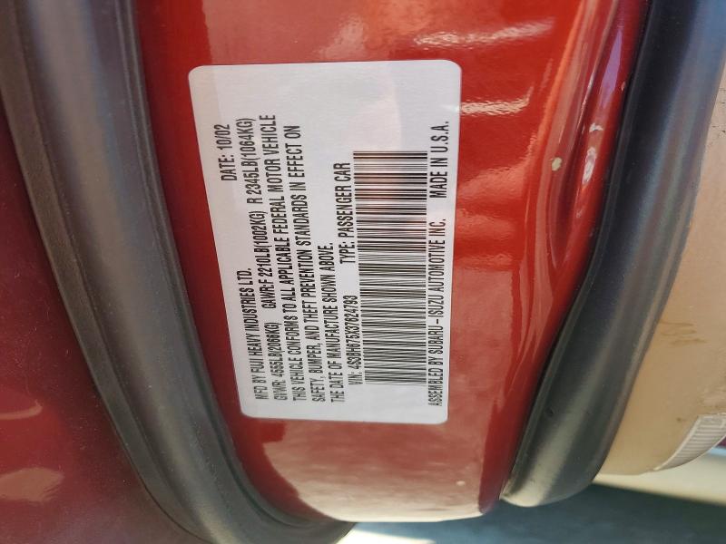 Продаж на аукціоні авто 2003 Subaru Legacy, vin: 4S3BH675X37624793, номер лоту: 50889306
