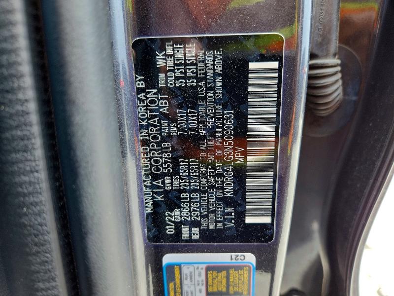 Aukcja sprzedaży 2022 Kia Sorento, vin: KNDRG4LG3N5090631, numer aukcji: 50954526