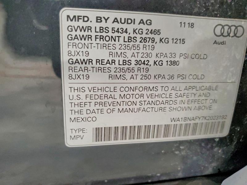 Aukcja sprzedaży 2019 Audi Q5, vin: WA1BNAFY7K2023192, numer aukcji: 48576306