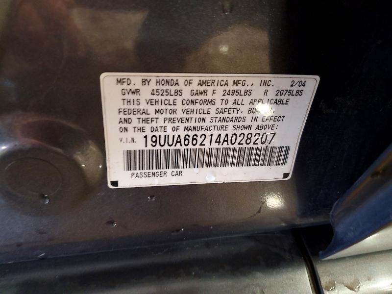 50052756 :رقم المزاد ، 19UUA66214A028207 vin ، 2004 Acura Tl مزاد بيع