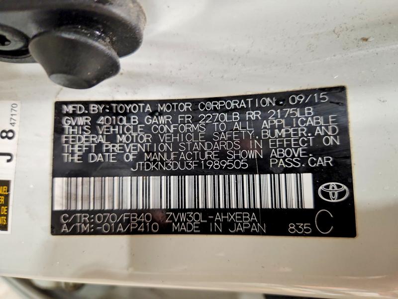 Продажа на аукционе авто 2015 Toyota Prius, vin: JTDKN3DU3F1989505, номер лота: 48598906