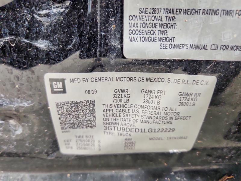 Продаж на аукціоні авто 2020 Gmc Sierra, vin: 3GTU9DED1LG122229, номер лоту: 49534746
