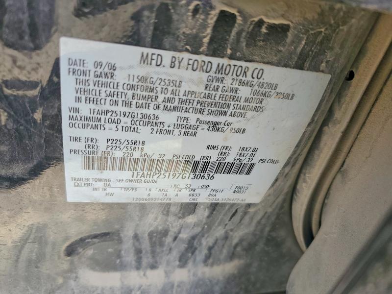 Продажа на аукционе авто 2007 Ford Five Hundred, vin: 1FAHP25197G130636, номер лота: 50317556