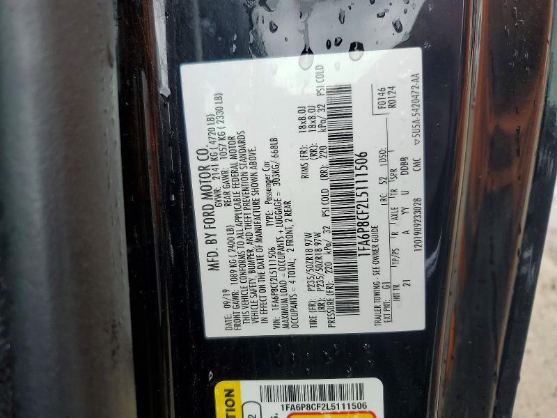 2020 Ford Mustang მანქანა იყიდება აუქციონზე, vin: 1FA6P8CF2L5111506, აუქციონის ნომერი: 49440006