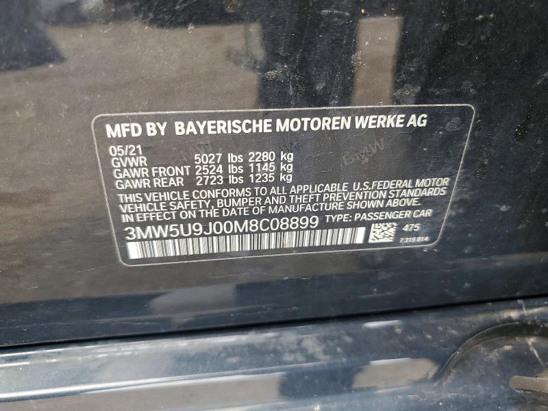 Продаж на аукціоні авто 2021 Bmw M340xi, vin: 3MW5U9J00M8C08899, номер лоту: 51440016