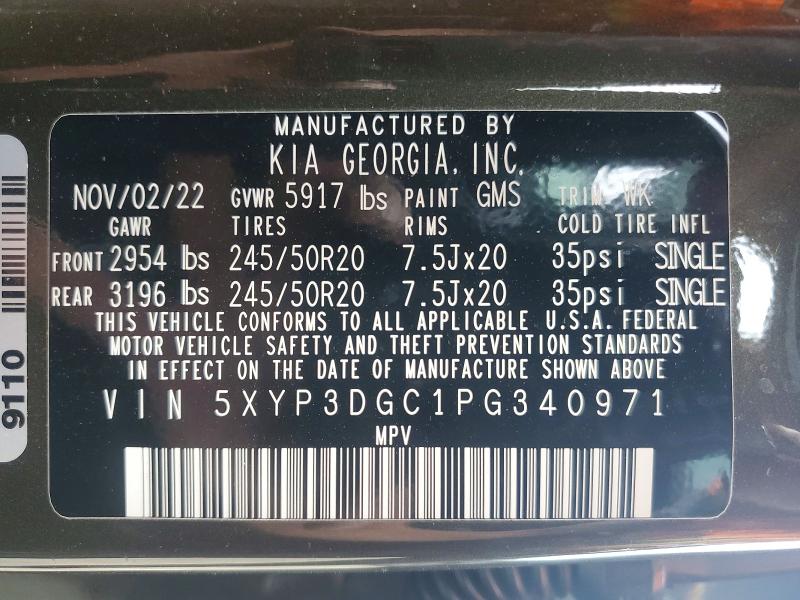 Продажа на аукционе авто 2023 Kia Telluride, vin: 5XYP3DGC1PG340971, номер лота: 48817326