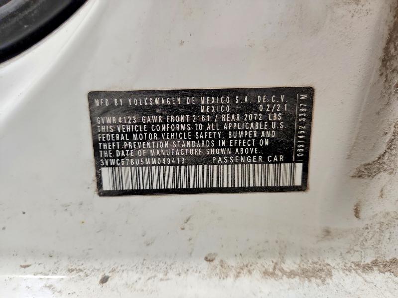 Aukcja sprzedaży 2021 Volkswagen Jetta, vin: 3VWC57BU5MM049413, numer aukcji: 50315366
