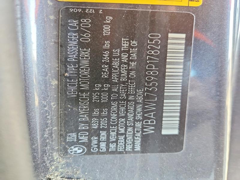 Продаж на аукціоні авто 2008 Bmw 335, vin: WBAWL73598P178250, номер лоту: 49067956
