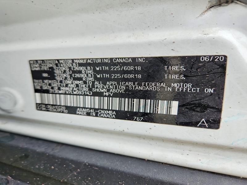 Aukcja sprzedaży 2020 Toyota Rav4, vin: 2T3EWRFV7LW093143, numer aukcji: 51559436