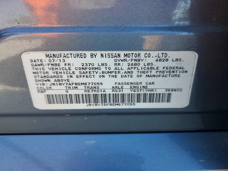 Aukcja sprzedaży 2014 Infiniti Q50, vin: JN1BV7AP8EM677055, numer aukcji: 50420396