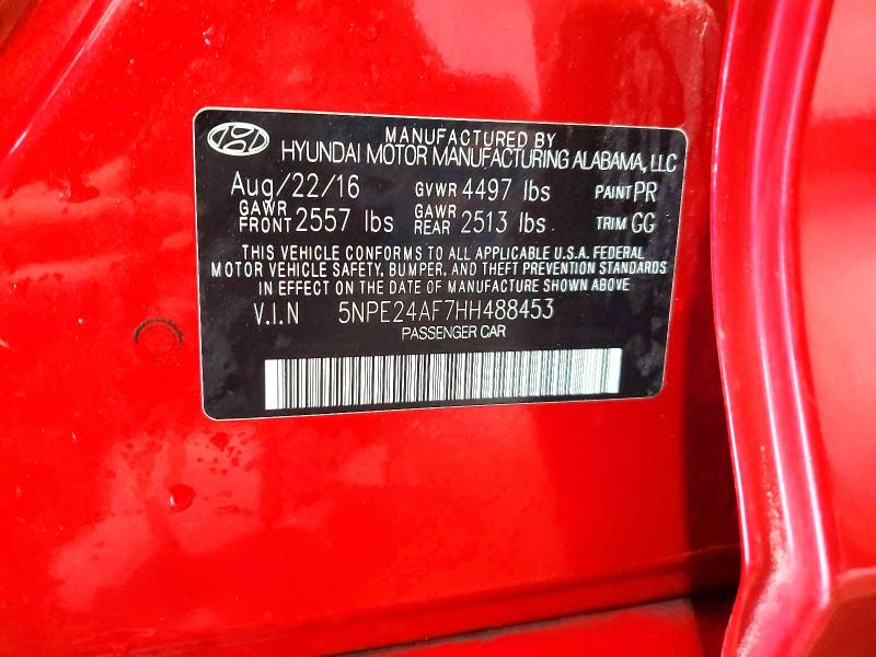 Продаж на аукціоні авто 2017 Hyundai Sonata, vin: 5NPE24AF7HH488453, номер лоту: 51190956