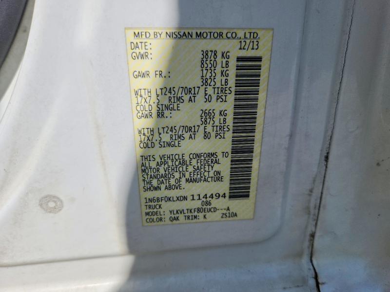 Продаж на аукціоні авто 2013 Nissan Nv 1500/2500, vin: 1N6BF0KLXDN114494, номер лоту: 50929496