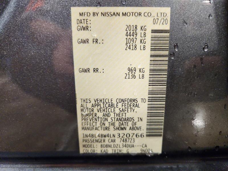 Продажа на аукционе авто 2020 Nissan Altima, vin: 1N4BL4BW4LN320766, номер лота: 49832986