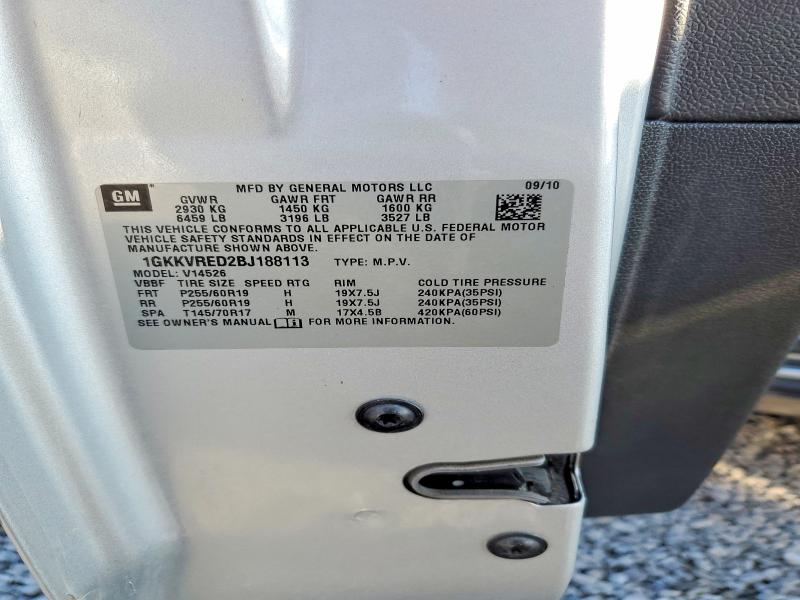 48928416 :رقم المزاد ، 1GKKVRED2BJ188113 vin ، 2011 Gmc Acadia مزاد بيع