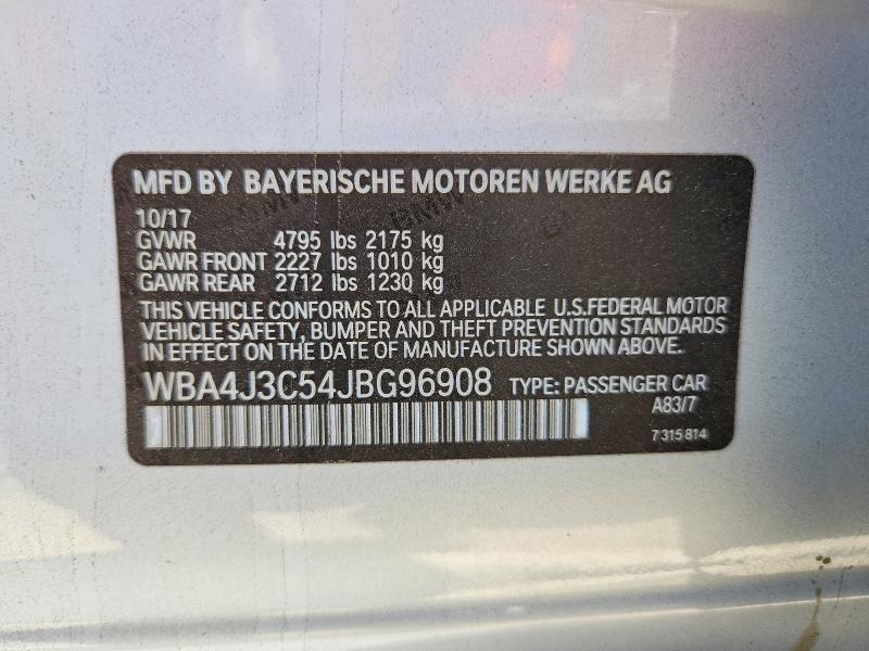 Продаж на аукціоні авто 2018 Bmw 430xi, vin: WBA4J3C54JBG96908, номер лоту: 50853856
