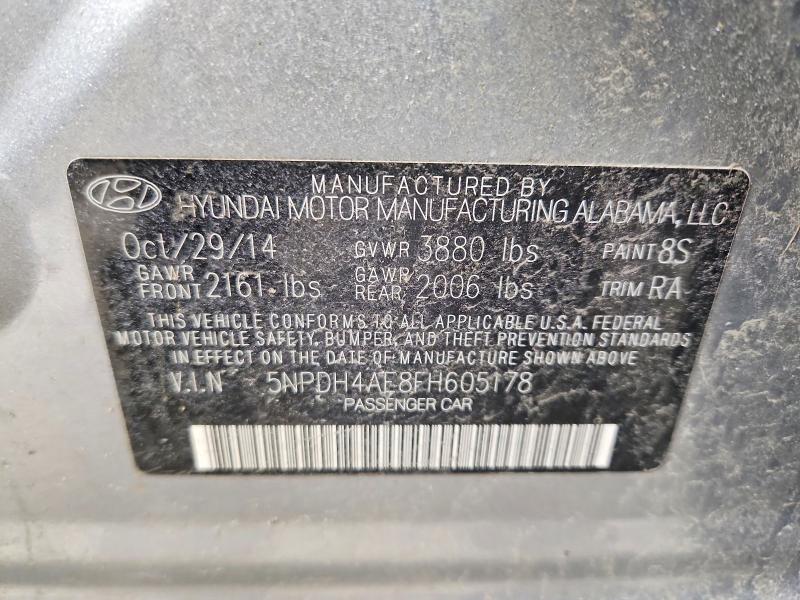 Продажа на аукционе авто 2015 Hyundai Elantra, vin: 5NPDH4AE8FH605178, номер лота: 48589826